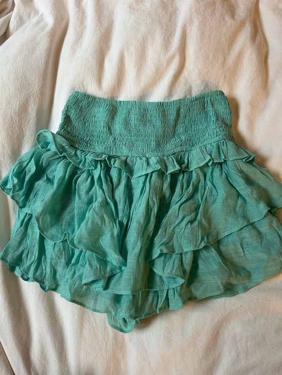 The Impeccable Pig Dresses & Skirts - The Impeccable Pig Teal Ruffled Mini Skirt